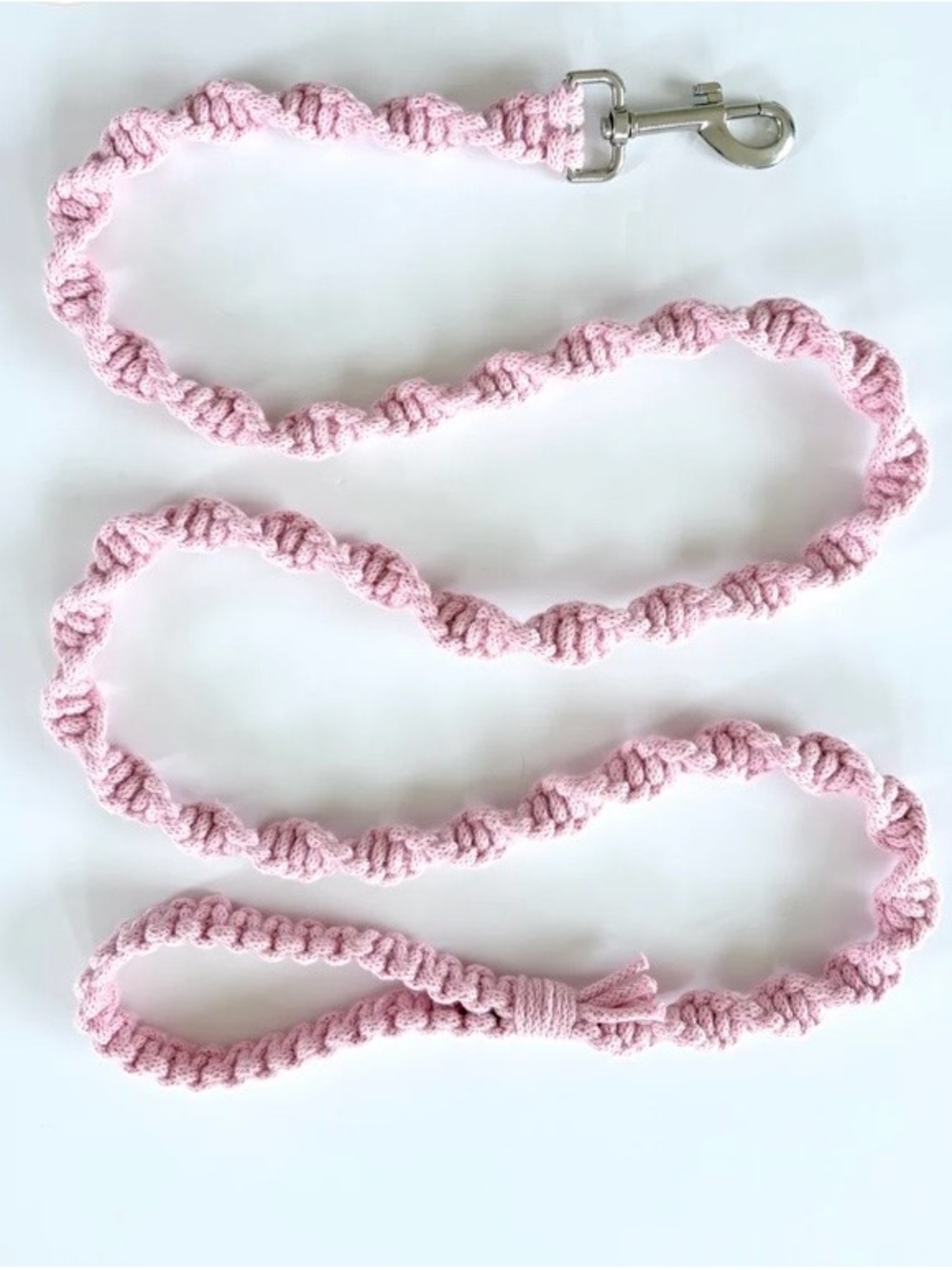 Handmade Pink Macrame Dog Collar/Leash set